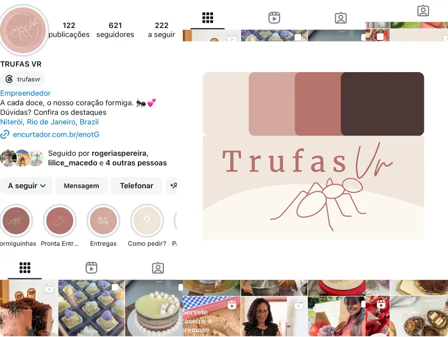 Old Instagram page and old logo with dull colours.