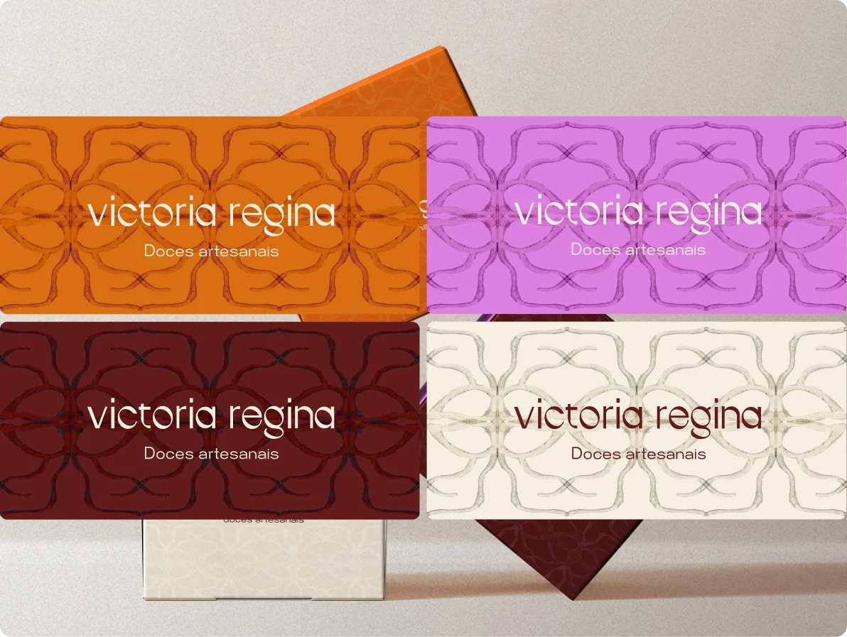 Victória Regina logo with handmade ant as icon.